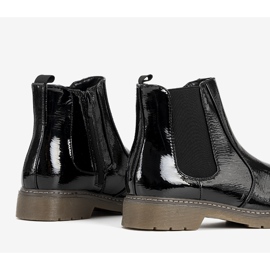 Ženske crne lakirane čizme Losaria crna 1