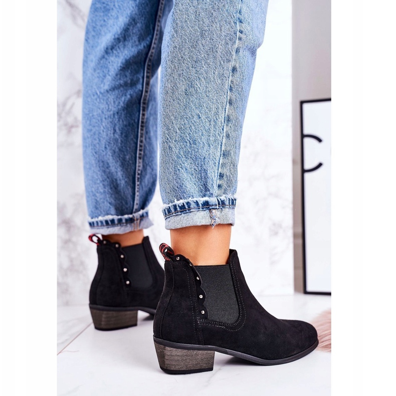 J. Star Ženske klasične čizme Chelsea Čizme od antilopa Crne cipele crna 4