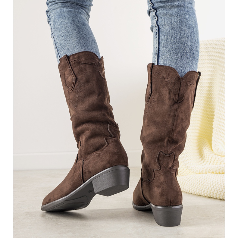 Smeđe kaubojske čizme LuckyShoes smeđa 1