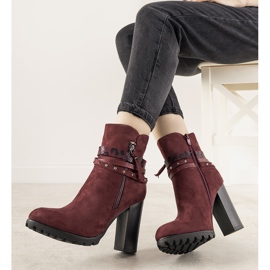 Barella ženske kestenjaste čizme od kestena na stupu crvena 1