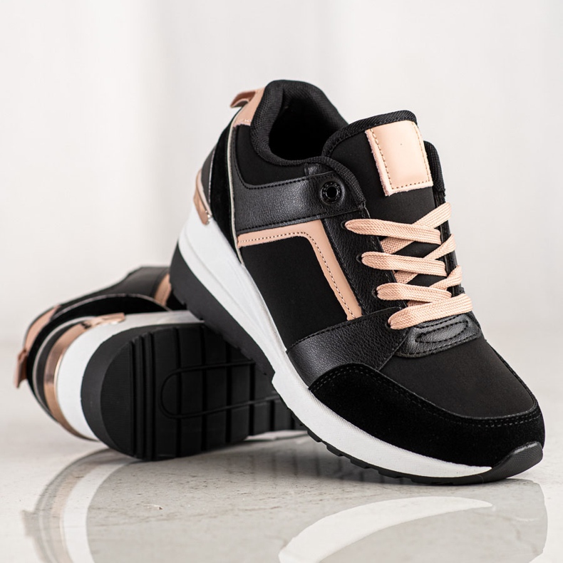 SHELOVET Tenisice na klin crno 1