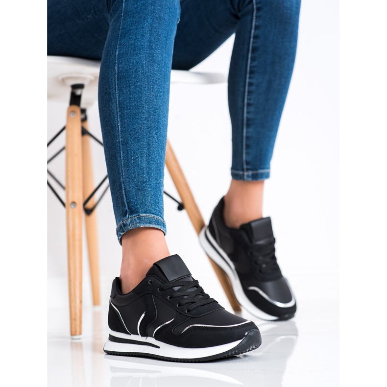 SHELOVET Sportske cipele od eko kože crno 1