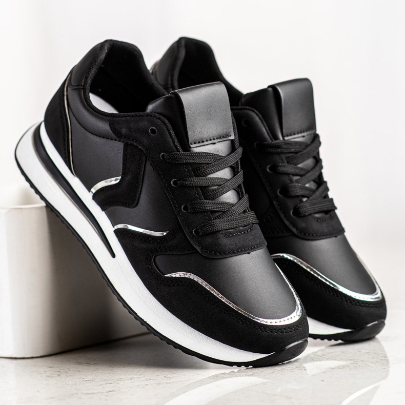 SHELOVET Sportske cipele od eko kože crno 2