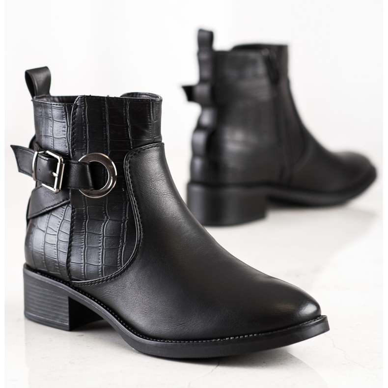 Super Mode Ležerne čizme s kopčom crno 1