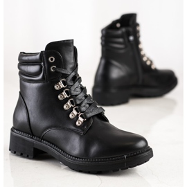 Cm Paris Ležerne čizme na vezanje crna 1