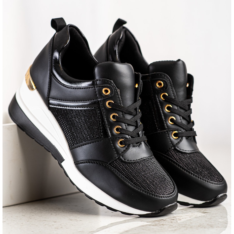 Diamantique Crne tenisice na klin crna 2