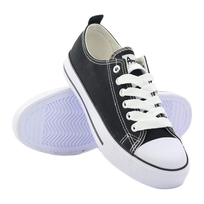 American Club Klasične crne tenisice američke cipele DSLN-01 crna 3