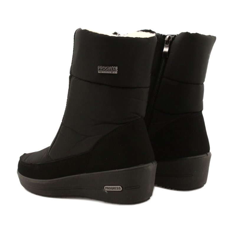 Progress Ženske lagane snježne čizme na napretku krzna Progj-22-126 Black crno 3