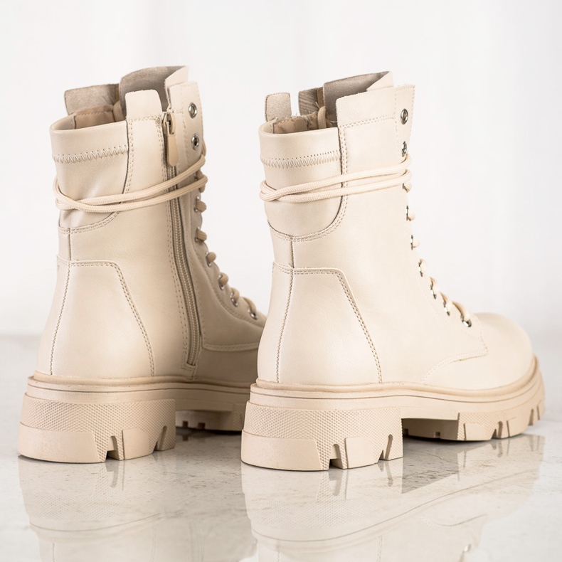 Bestelle Radnici na vezanje s eko kožom bež 1