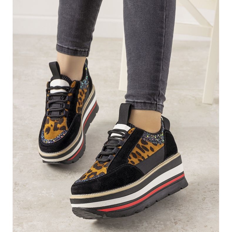 Crne tenisice s visokim Debbi potplatima smeđa crna 1