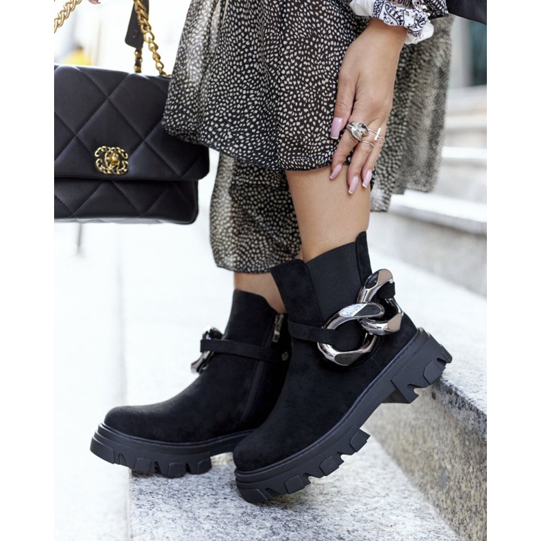 S.Barski Ženske crne tople čizme Jodhpur čizme Visione crna 1