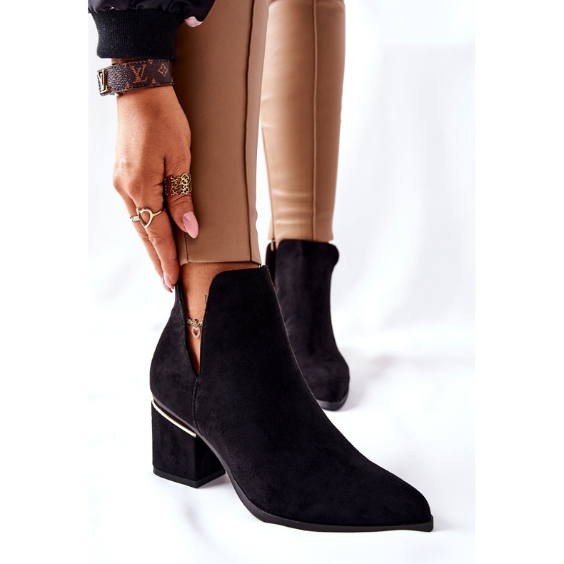 PS1 Ženske čizme od antilopa s izrezima Black Noel crna 1