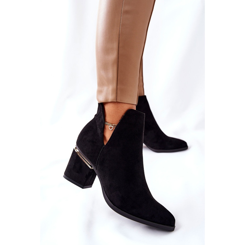 PS1 Ženske čizme od antilopa s izrezima Black Noel crno 2