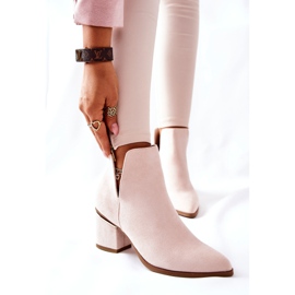 PS1 Ženske čizme od antilopa s izrezima Bež Noel 2
