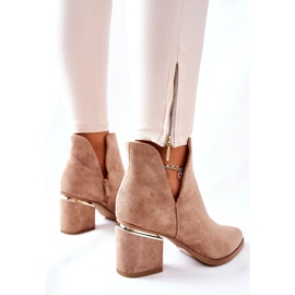 PS1 Ženske čizme od antilopa s izrezima Khaki Noel kaki 2