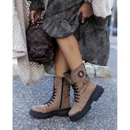 NAVY DOT Ženske čizme Trappers Workers Brown Monope smeđa 2