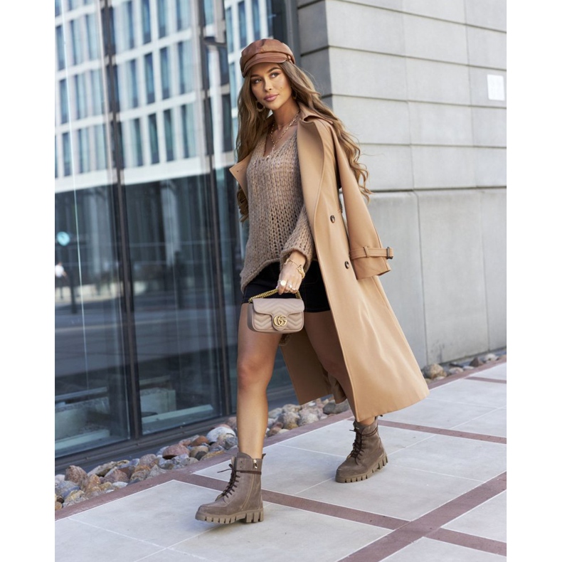 Ženske velur kožne čizme Nicole 2673 smeđe smeđa 1