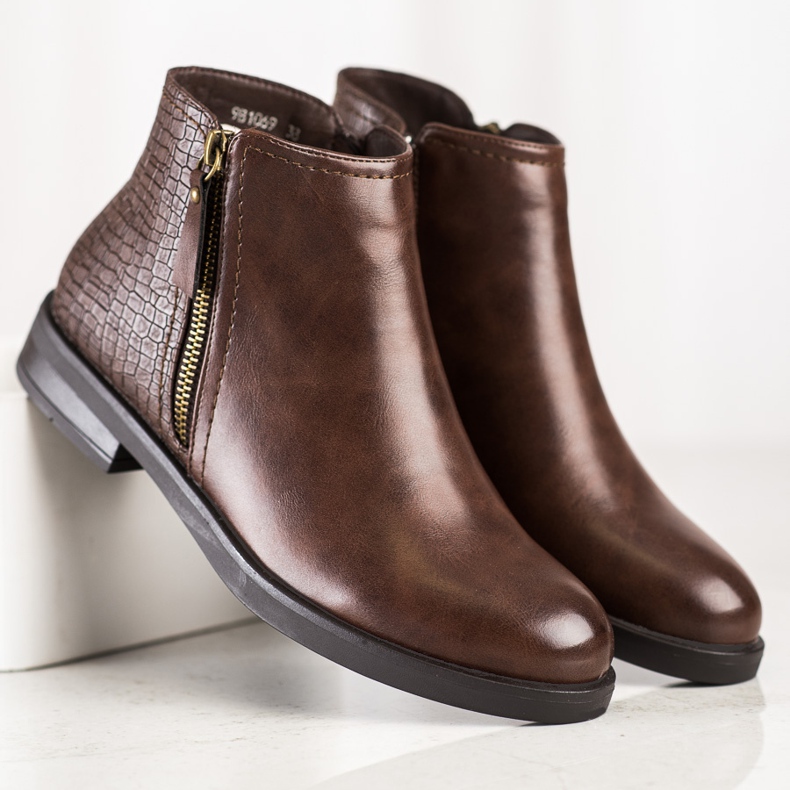 Clowse Ležerne čizme sa zmijskim printom smeđa 2