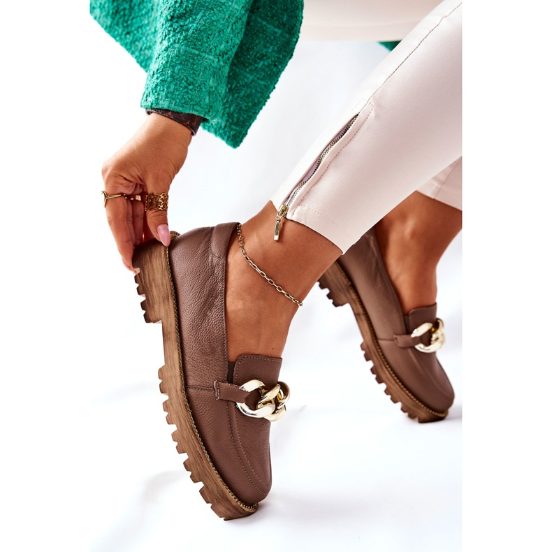 Nicole Ženske natikače kožne smeđe Sthonto smeđa 2