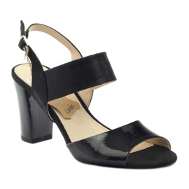 Caprice lakirane sandale ženske cipele 28307 crne crna 1