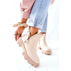 FI1 Ženske gležnjače s izrezima bež ritma 1