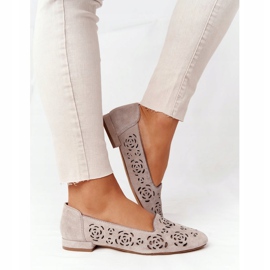 Ažurne mokasine Sergio Leone BL627 Cappuccino siva 2