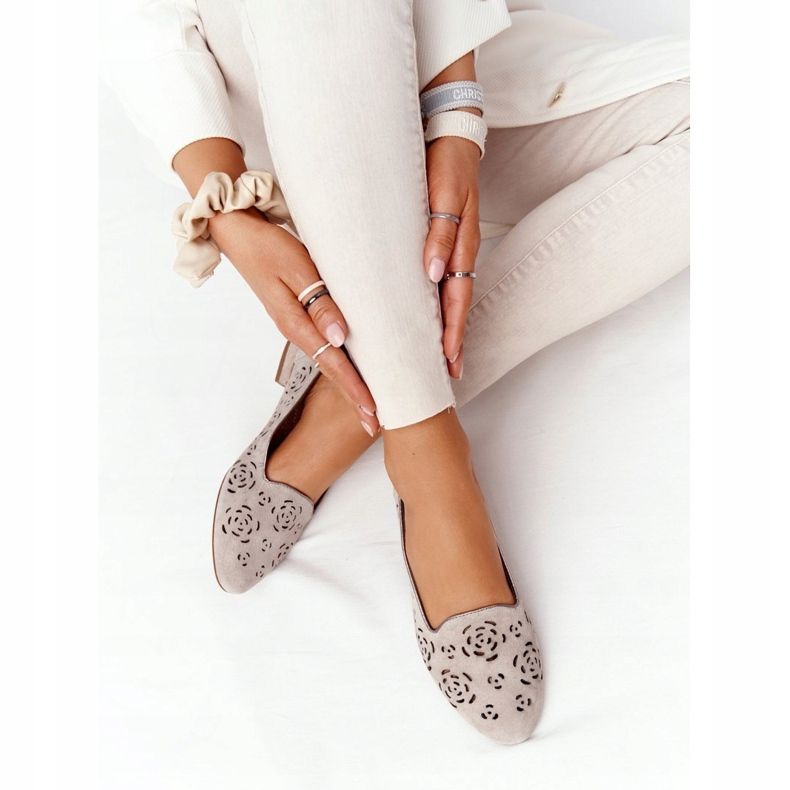 Ažurne mokasine Sergio Leone BL627 Cappuccino siva 3