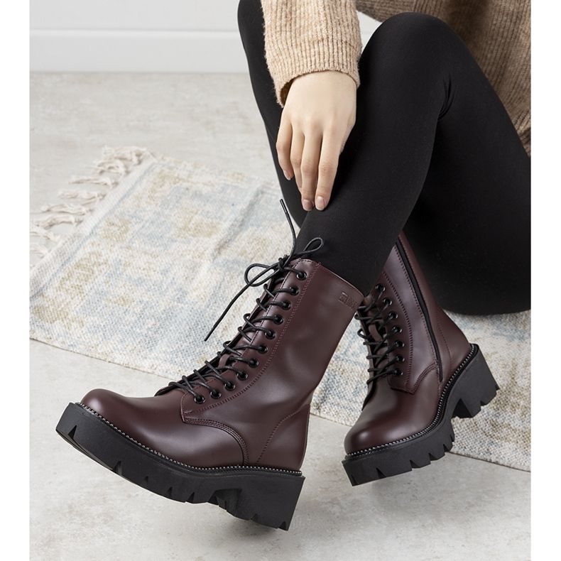 Maroon visoke ženske čizme Big Star za žene Ochoa klaret 1