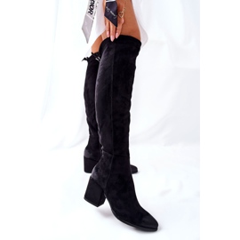 Vinceza Ženske čizme na petu, antilop, crni Corrig crno 1