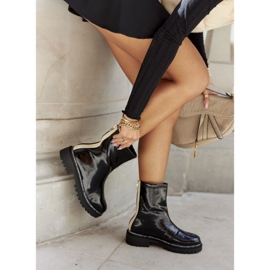 S.Barski Ženske tople crne lakirane čizme Merellien crno 2