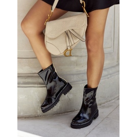 S.Barski Ženske tople crne lakirane čizme Merellien crno 1