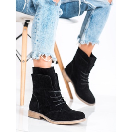 Seastar Visoke gležnjače od brušene kože crno 2