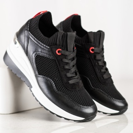 SHELOVET Tenisice na klizanje s mrežom crno 2