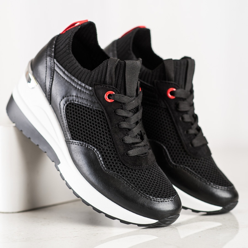 SHELOVET Tenisice na klizanje s mrežom crno 2