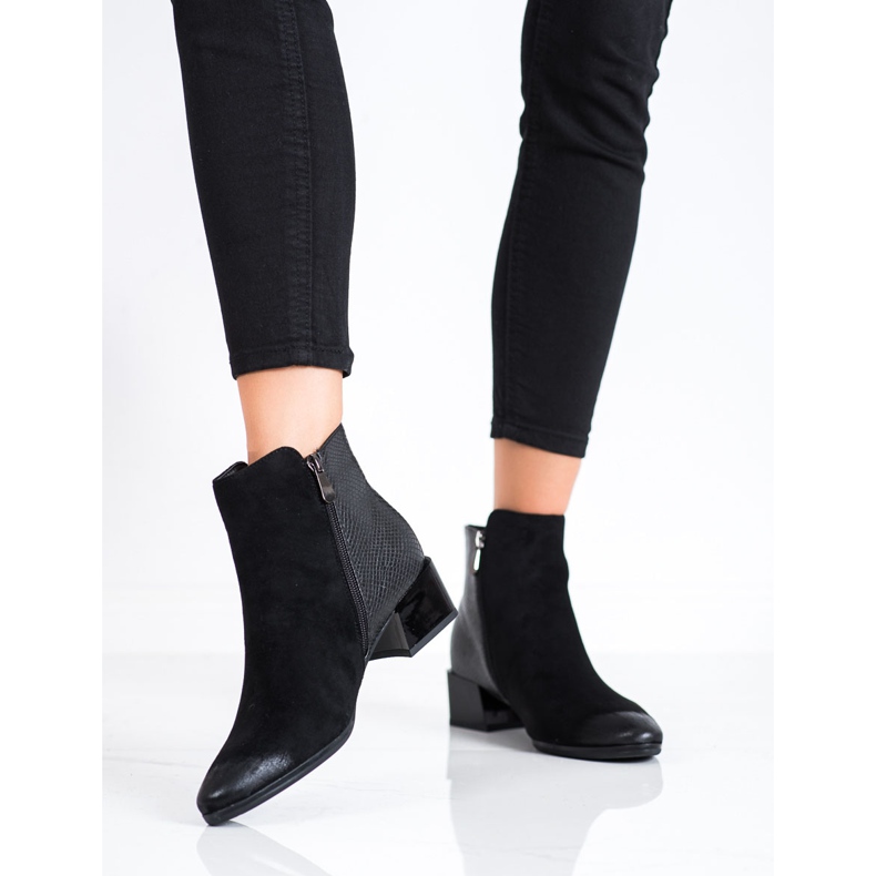 Čizme sa VINCEZA umetkom sa otiskom zmije crno 2