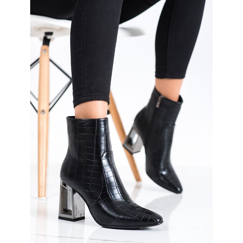 S. BARSKI Čizme s ukrasnom petom S.BARSKI crno 2