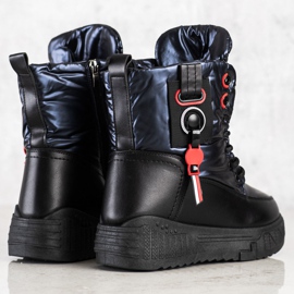 Seastar Tople čizme za snijeg na platformi crna tamnoplava 2