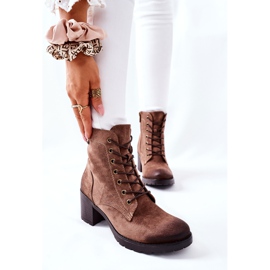 Vinceza Ženske čizme na petu topla antilop bež Dunaff smeđa 1