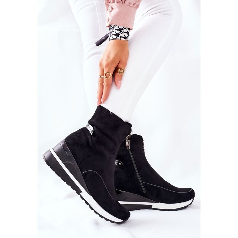 Vinceza Ženske čizme na klin Black Glenvar crna 1