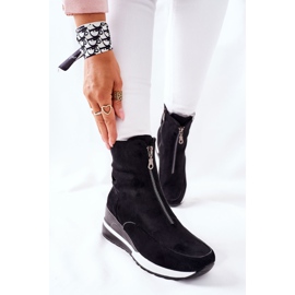 Vinceza Ženske čizme na klin Black Glenvar crno 2