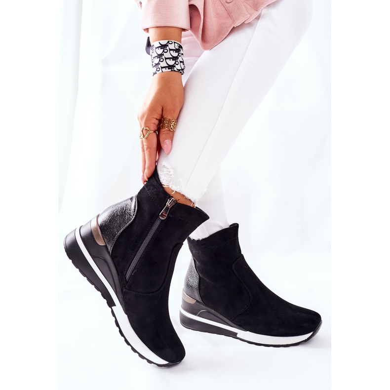 Vinceza Ženske čizme na klin Black Greenfort crna 2