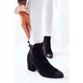 Vinceza Ženske čizme na petu, antilop, crni Carrick crno 1