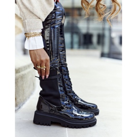 PM1 Ženske čizme lakirane crne Maxine crna 2