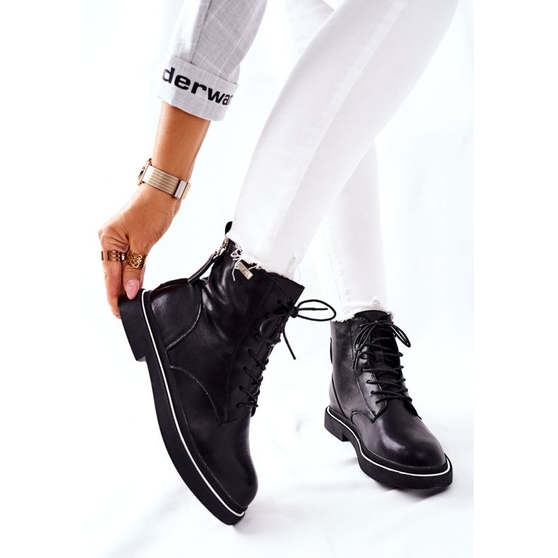 Ženske kožne čizme GOE II2N4014 Crne crno 1