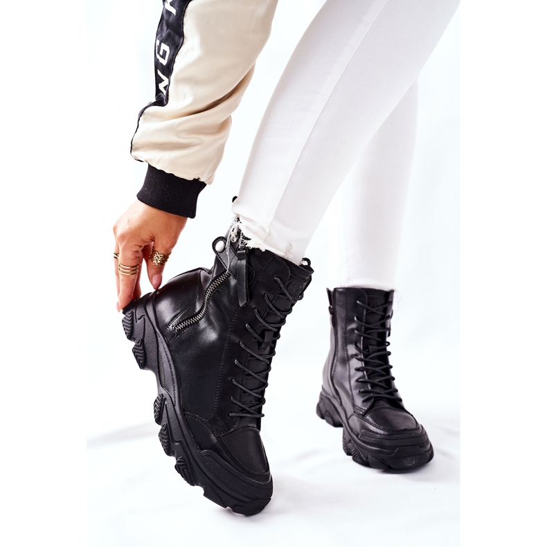 Ženske kožne čizme GOE II2N4031 Crne crna 1