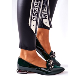 Ženske balerinke Laura Messi kožna zelena 2157 2