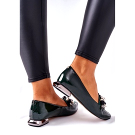 Ženske balerinke Laura Messi kožna zelena 2157 1