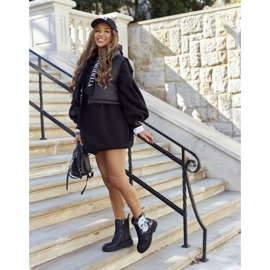 Ženske čizme s printom GOE II2N4045 Crna crno 2