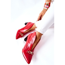 Kožne čizme na stupu Maciejka Red 05262-08 crvena 1