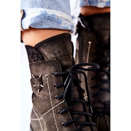 Ženske tople kožne čizme Maciejka Olive 03961-24 zelena 1